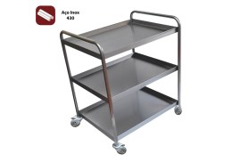 Carrinho De Aço Inox 430 Com 3 Bandejas - 90 X 60 X 90 Cm - IP05